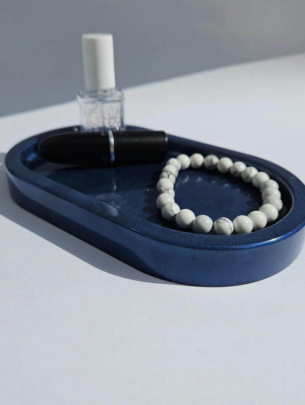 Handmade Dark Blue Resin Trinket Tray Goth Witchy Decor Fathers Day Gift Spooky
